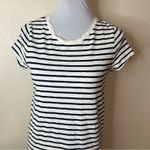 Boden Coralie white navy blue striped short sleeve shift cotton mini dress 4 Photo 2