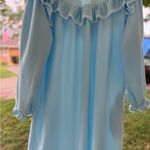 Blue Ruffled Nightgown with Butterfly Embroidery Size M Photo 8