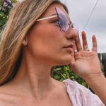 Retro Purple Rimless Butterfly Shaped Sunglasses Photo 3