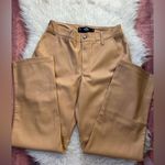 Hollister  High Rise Faux Leather Pants Straight Leg Dad Beige Camel Photo 3