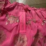 Lilly Pulitzer NWT Sarahleigh Silk Blend One Shoulder Top Pink Gold S Relaxed Photo 3