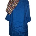 John Mark Blue Linen‎ Dress with Scarf nwt Size L Photo 0