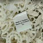 Blanc du Nil Sheer White Crochet Lace Sleeveless Top Swim Cover Up Fringe Size M Size M Photo 5