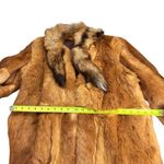 Vintage Red Fox Fur Jacket with fox tails neck Orange Size M Photo 8