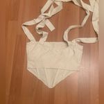 12th Tribe  off white corset top with ribbon straps. Size Small Photo 3