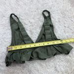 Aerie  Ruffle Peplum Bralette Crop Top‎ Olive Green Size Small Photo 2