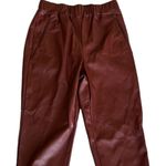 NWOT INC International Concept Faux Leather Joggers Pant High Waisted M Brown Size M Photo 2
