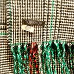 Topshop Plaid Fringe Super Soft Green Red Scarf Wrap Photo 4
