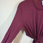 & Other Stories & Other Stories Cut Out Waist Long Sleeve Fitted Midi Dress Burgundy Maroon M Photo 6