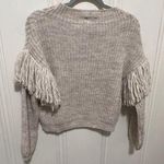 Maison Pholya Cream Beige Ribbed Knit Wool Alpaca Blend Sweater With Scarf XS Tan Photo 0