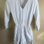 Aerie  Women's Size XS White Lace Romper 3/4 Sleeve V-Neck‎ Comfy One-Piece Beach Photo 0