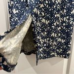 Diane Von Furstenberg  Navy and Cream Geometric Silk Pencil Skirt Size: 8 Photo 3
