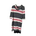 Three Dots Women's  Striped Cowl Neck Dress XL Beige Black Red Photo 7