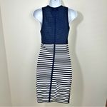 Rag and Bone  Giselle Mesh-Inset Striped Mini Dress Blue & White Size Extra Small Photo 5