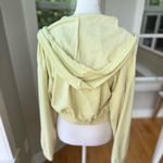 Forever 21 Vintage Y2K Yellow Cropped Velour Hoodie Size Medium Photo 2