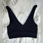 Spiritual Gangster Womens V-Neck Plunge Ribbed Black Sports Yoga Bra Size XS Photo 1