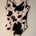 Altar'd State  XS Cow Print Bodysuit Sleeveless‎ V Neck Casual Cute Photo 0