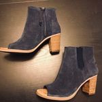 Toms NWOT Suede Peep Toe Booties - Women 7.5 - Blue Photo 0
