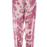 Mikoh Swimwear Pants Cover-up Silk Chiffon Pink Floral Paisley Drawstring Sz Med Photo 1