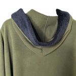 Womens Hooded Cape Fleece Poncho Fur Trim Green Size OS Le Moda u Photo 8