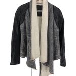 BLANK NYC  Drape Knit Shawl Collar Faux Leather Sleeve Moto Jacket Size Medium Photo 1