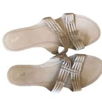 J. Jill cream leather sandals /slides strappy coastal old money classic chic Size 8.5 Photo 0