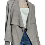 NFP Studio Women’s 4 L Taupe Gray Merino Wool Knit Convertible Sweater Cardigan Size L Photo 0