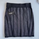 Forever 21  Pull On Knit Mini Skirt Size S Short Black Gunmetal Sparkle Metallic Photo 1
