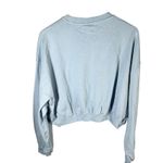 Youngla Crewneck Cropped Long Sleeve Sweatshirt Size Large Blue Photo 1