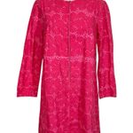 VINTAGE Marimekko Zip Front Shift Smock Dress in Tarha Pattern Sz:40/US12 1960s Pink Size 12 Photo 0