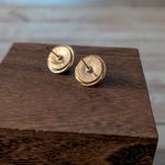 Vintage Stud Earrings Faux Pearl with Gold Tone Stylish Statement Photo 2