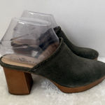 Lucky Brand  Womens LK Randre Mule Clog Block Heel Green Saddle Boho 7 Photo 0