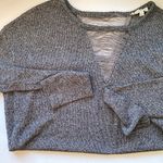 Umgee  long sleeve cut out v-neck gray black knit tunic top, size XL Photo 0