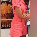 Vibrant Pink Collared Jumpsuit with Elastic Waist Size XS Photo 2