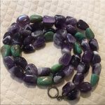 Amethyst VINTAGE and Turquoise Double Strand Sterling Silver Necklace Photo 1