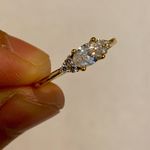 Sterling Silver Oval White Diamond Ring Size 7 Photo 8