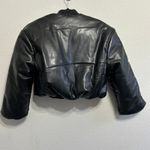 Free People NEW x BlankNYC Bold Blend Faux Leather Crop Puffer Bomber Jacket XS Photo 5