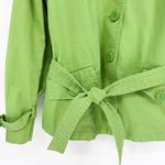 Talbots Vintage Cotton Blend Utility Trench-Style Jacket Lime Green Size 12 Photo 4
