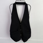 Reformation  Black Romy Halter Sweater Vest Photo 2