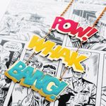 nOir Jewelry x DC Comics Pop Art Long Gold Necklace Photo 1