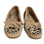 Minnetonka  Moccasins Shoes Loafers Size 6 Leopard Print Dyed Calf Hair Slip On Photo 2