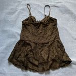 EXPRESS Lace Tie Y2K Long Tank Size XS in Brown Photo 2