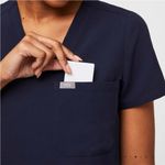 FIGS Women’s Catarina One Pocket Scrub Top Navy Blue Photo 3