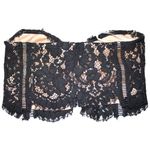 Lulus NWOT Womens Black Cream Nude Lace Strapless Bandeau Crop Top Size Small S Photo 1