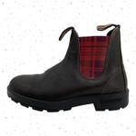 Blundstone Red Plaid Tartan Brown Leather Original Chelsea Style Boots 2100 AU 4 Photo 2