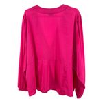 Torrid  5 hot pink blouse popover v-neck silky plus office going out colorful 5X Photo 1