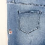 Nicole Miller  Plus Size 20 High Rise Skinny Jeans Floral Embroidered Raw Hem 677 Photo 8