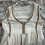 SUNDANCE TALISMAN Baba Boho White Maxi Ruffle embroidered Sleeveless Dress XL Photo 6