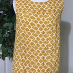 Loft  Yellow Silky Sleeveless P,eat Front Round Neck Career Blouse XSP Photo 1