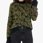 Joie  Flower Women’s Black & Tan Wool Crewneck Sweater Size Small Photo 0